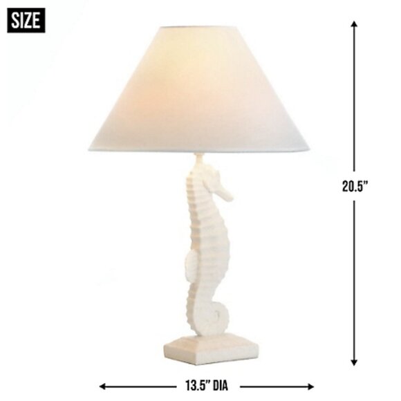 White Seahorse Table Lamp - Picture 2 of 2